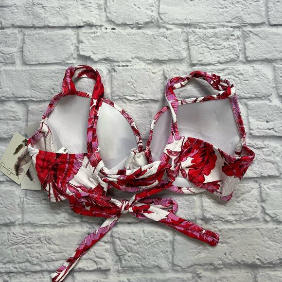 Jessica Simpson Paradiso Palm Twist Front Underwire Bikini Top Size Large D New - Picture 3 of 5